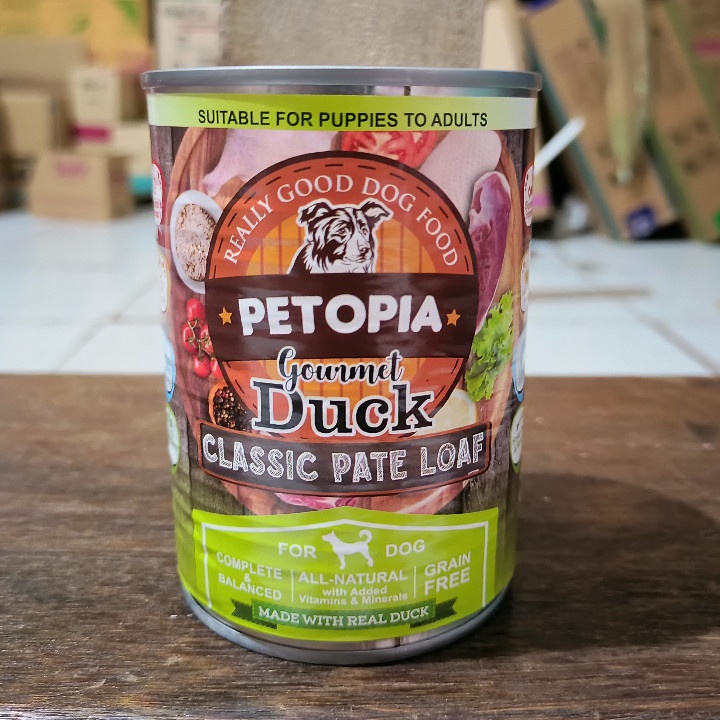 ( 6 KALENG ) Makanan Anjing Petopia All Stages Gourmet Duck 380G Wet Food