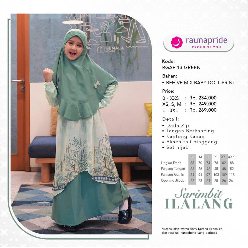 Rauna Sarimbit Ilalang SR 13 - Green / Terbaru 2023 / Fashion Muslim