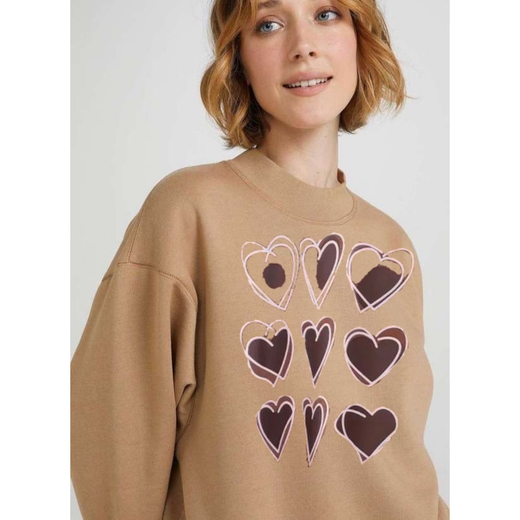 NINE LOVE SWEATER CREWNECK OBLONG - ATASAN BLOUSE WANITA ALA KOREAN FASHION TERKINI