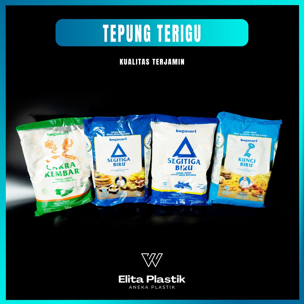 

1kg tepung terigu Bogasari / Segitiga Biru / Kunci Biru/ Cakra Kembar Murah Pekanbaru