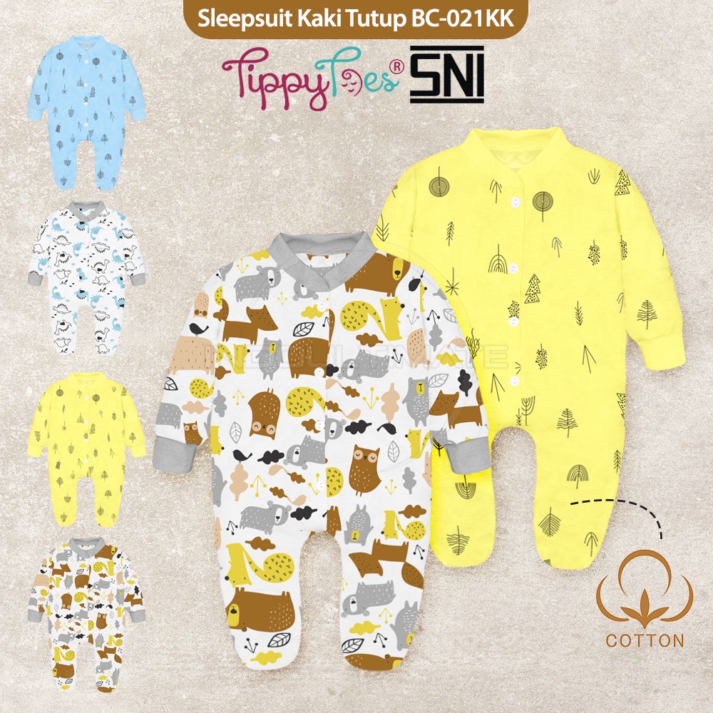 Jumper Bayi Kaki Tutup Sleepsuit Kaki Tutup 100% COTTON BC-021KK Jumper Bayi Jumpsuit Jumsuit Panjang Bayi Baju 0-3 Bulan Baju Tidur Bayi Anak Piyama Bayi Setelan Baju Bayi Lengan Panjang Laki-Laki Perempuan