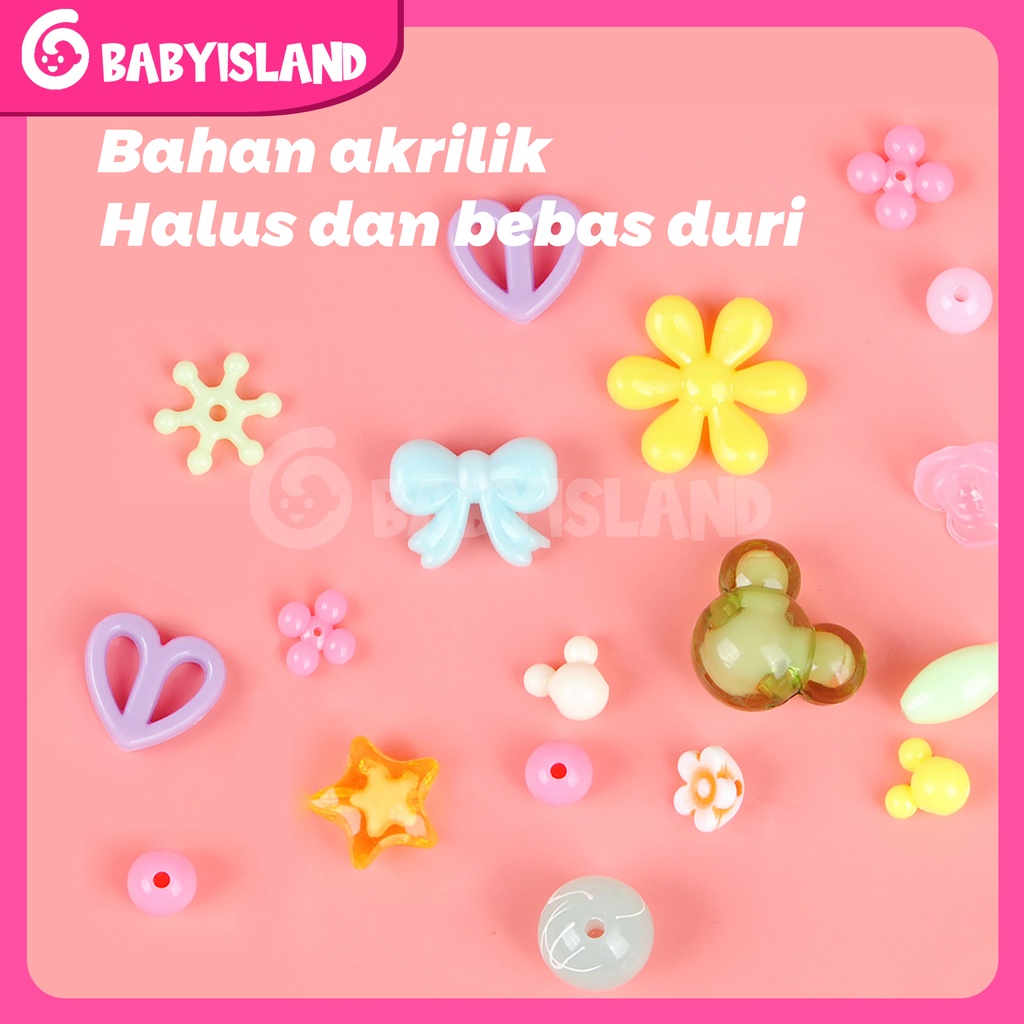 Mainan Anak Meronce Manik DIY Jewelry Kit Gelang Kalung Manik Anak Mainan Kerajinan Tangan Anak