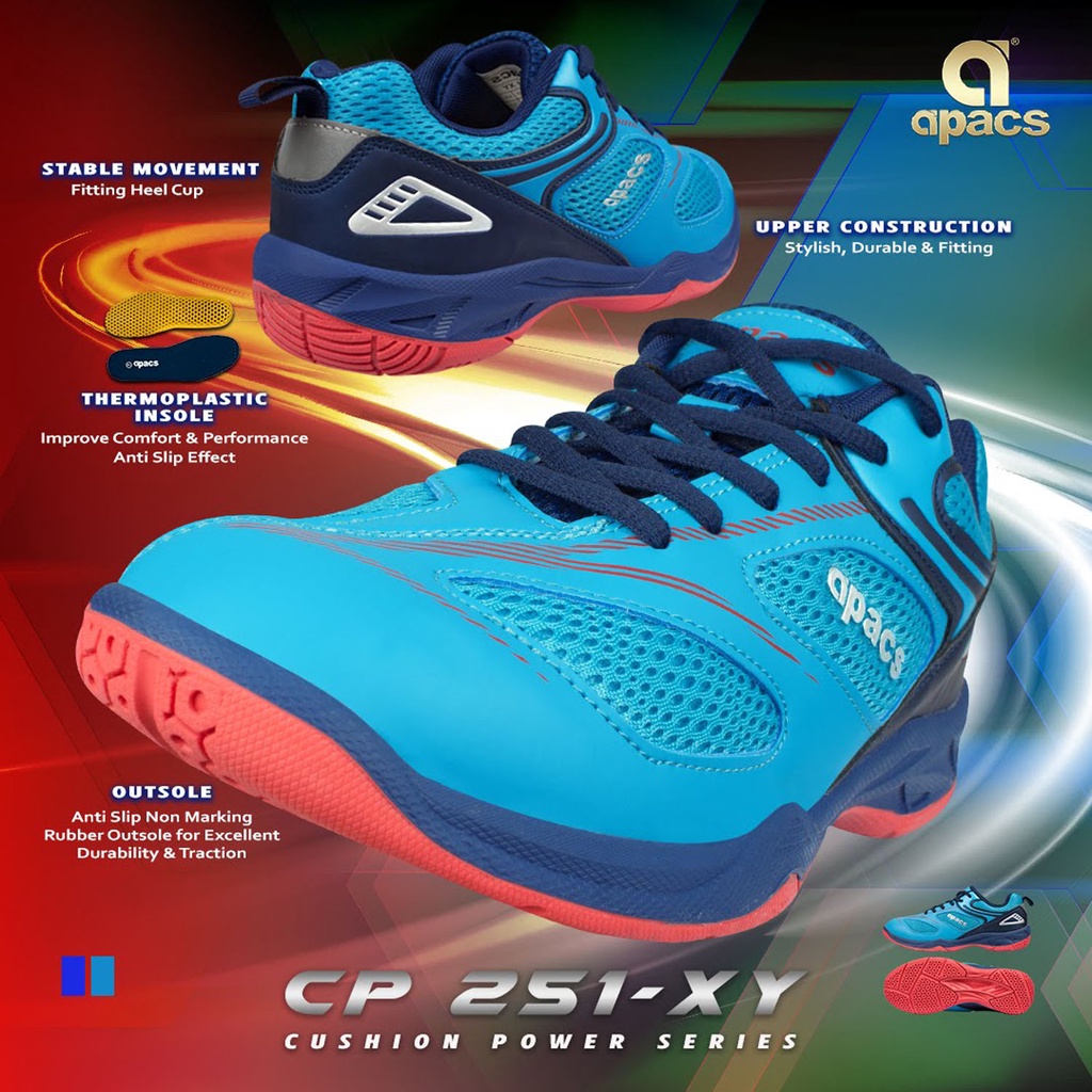 Sepatu Badminton Apacs CP 251 XY Blue Navy Sepatu Apacs CP 251-XY