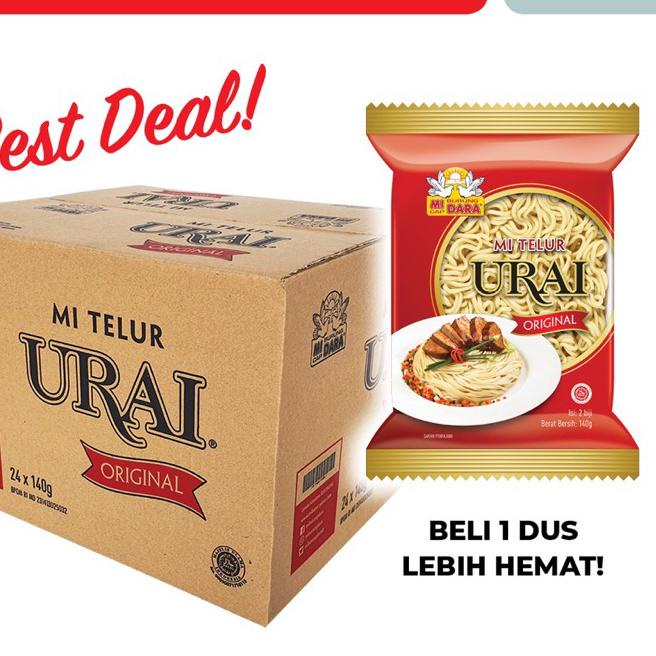 

✤ FREE BUBBLE WRAP ‼️ Mie Telur Urai Original Burung Dara Karton (isi 24) | mie urai dus ℗
