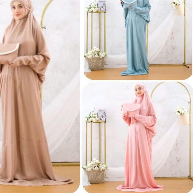 ℮ MUKENA TERUSAN RAYON POLOS BURDAH TRAVELING / BURKAH ♟