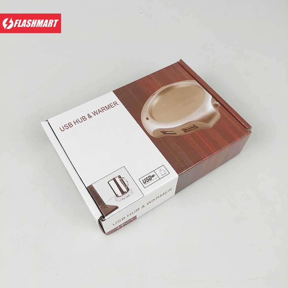 Flashmart USB 2.0 Coffee Cup Warmer Pad with 4 USB Ports Hub
