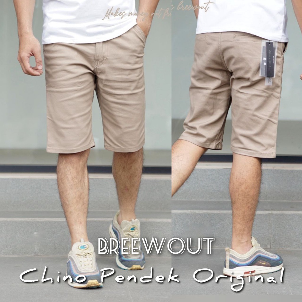 BREEWOUT Original Seri 020 Celana Pendek Pria Celana pendek Chino warna creem chino distro