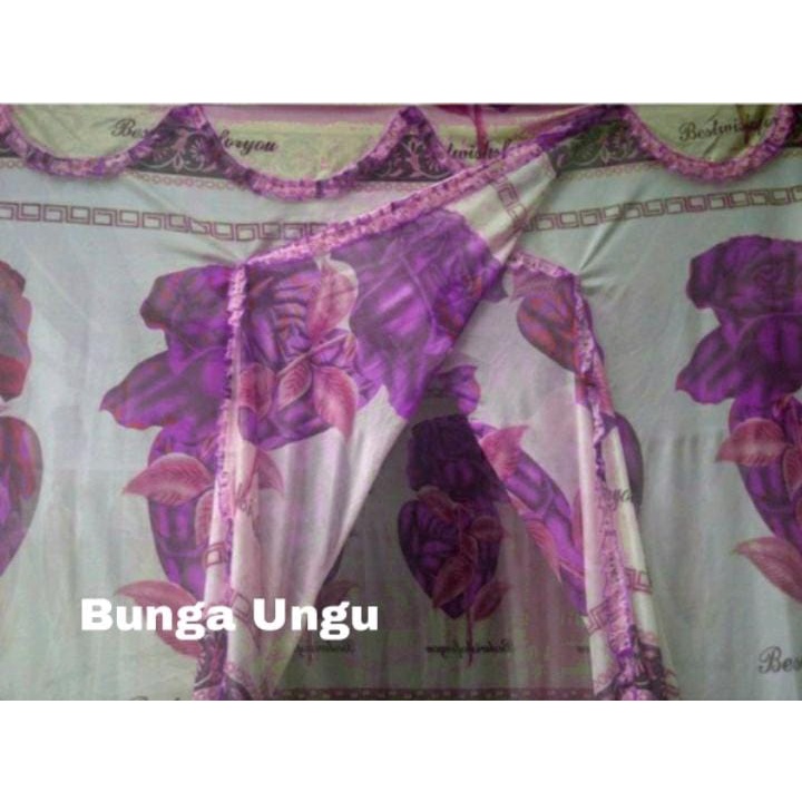 KELAMBU NYAMUK RENDA UKURAN JUMBO 200X200 MOTIF BUNGA