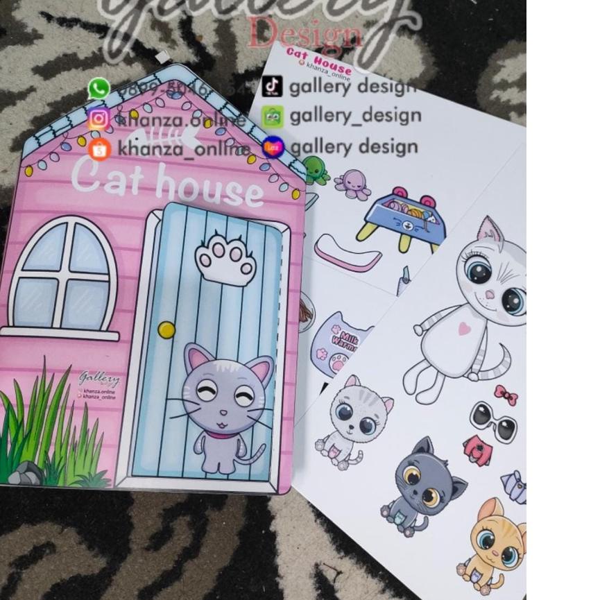 ✿ Mainan Bongkar Pasang | CAT HOUSE PAPER DOLL | mainan edukasi rumah kucing ☑