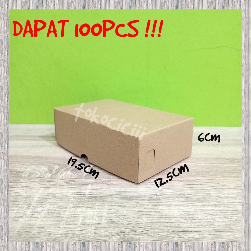 

Kardus coklat NB kraf 19.5cm x 12.5cm x 6cm 310gsm kardus jajan kue coklat kardus persegi panjang