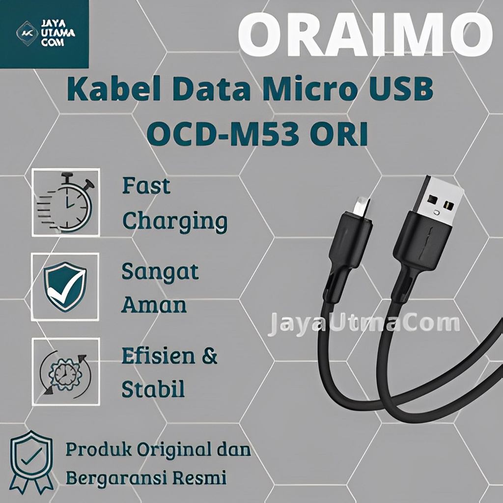 Oraimo Kabel Data Micro USB Android Cable Fast Charging OCD-M53 ORI