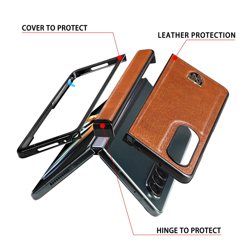 Luxury Leather Cover Fashion Case for Samsung Galaxy Z Fold4 Fold 4