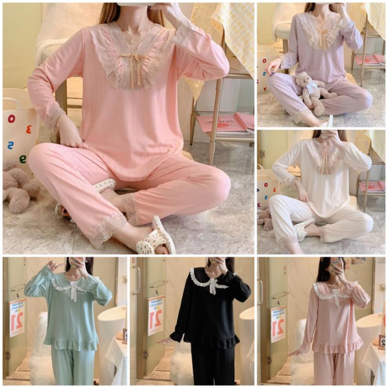 Baju tidur wanita fashion wanita set piyama wanita murah