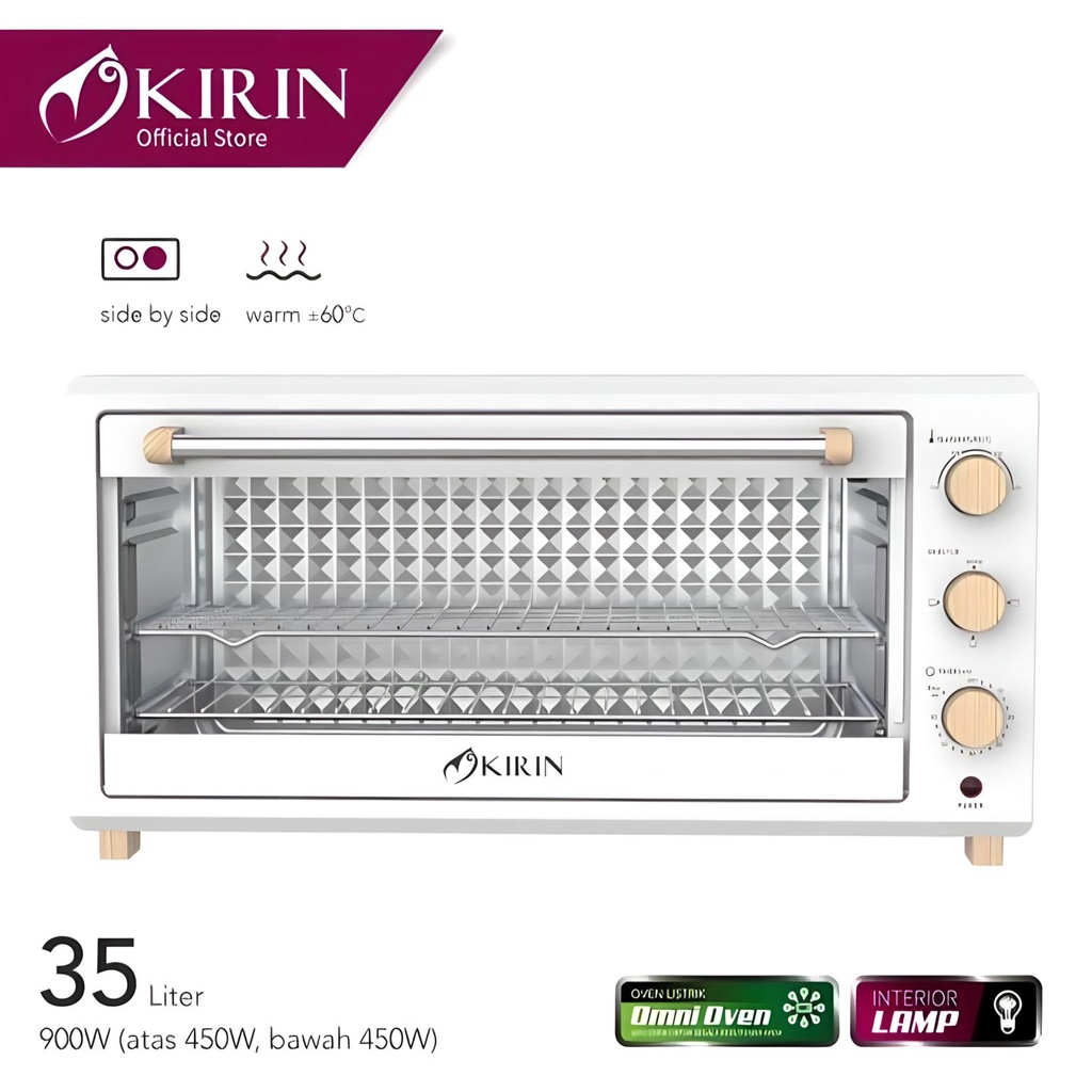 Kirin Oven Listrik Wide Body 35 Liter KBO 350WB KBO350 WB Pemanggang