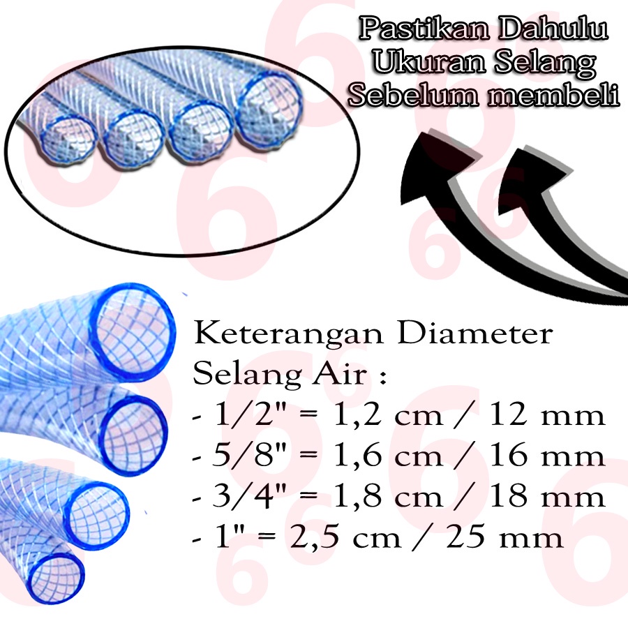 SELANG AIR 1 ROL 50 METER SERAT BENANG 1/2 5/8 3/4 INCH SELANG TAMAN KEBUN CUCI MOTOR MOBIL MURAH