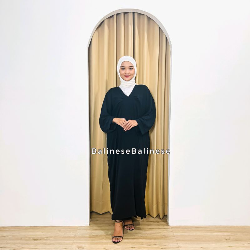 Kaftan Nazwa Jumbo Cringkle Airflow Gamis Lengan Panjang Ramadhan Baju Lebaran