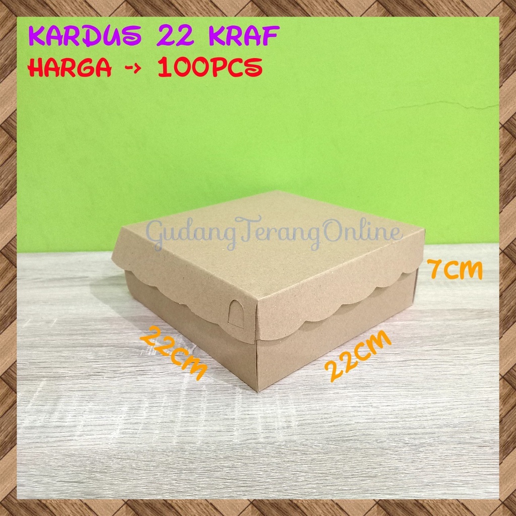 

Kardus coklat 22x22 kraf 350gsm kardus nasi coklat