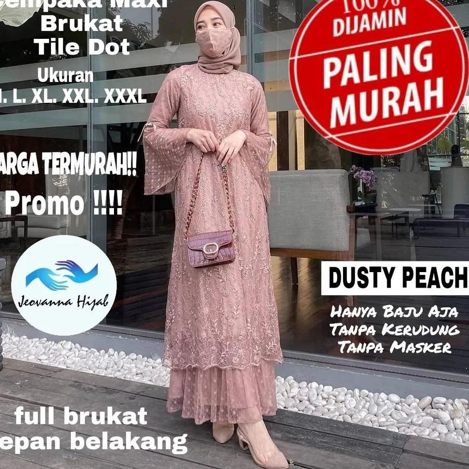 BOOMING GAMIS MAXI CEMPAKA AULIA / BAJU KONDANGAN LEBARAN / GAMIS BROKAT TILE MEWAH REMAJA TERBARU 2
