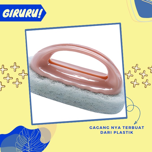 Sikat Spons Gagang Elastis &amp; Lembut / Sikat Spons Penghilang Kerak Membandel / Sikat Sabut Wajan Cuci Piring Dapur &amp; Kompor / sikat sabun cuci wajan pembersih kerak lantai wc / Sikat sabut cuci piring , sikat sabut cuci wajan pembersih kerak lantai wc