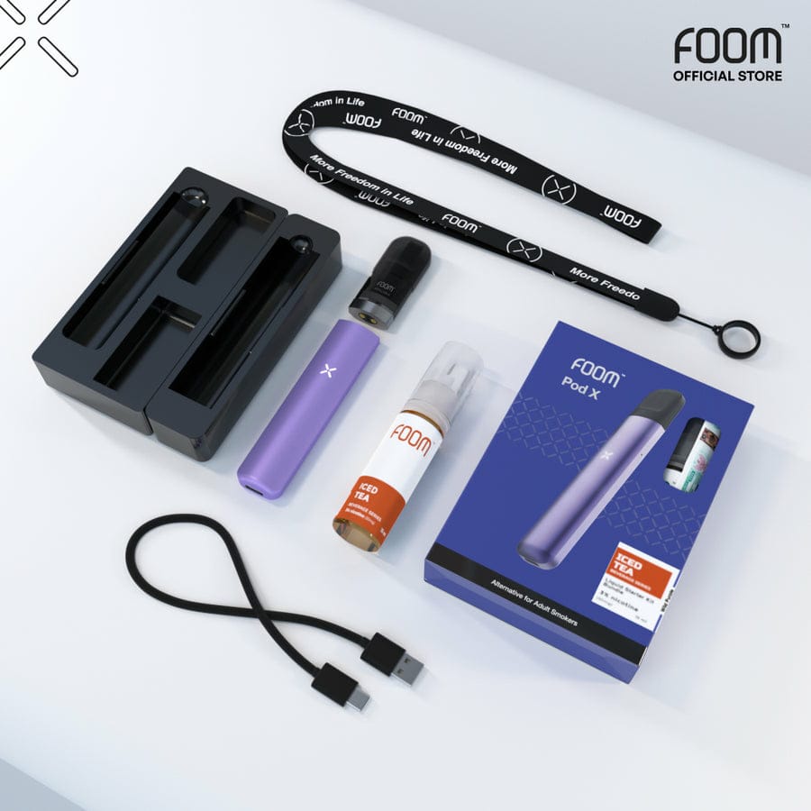 Foom Bundling pod x  Purple + liquid 15 ml ice tea