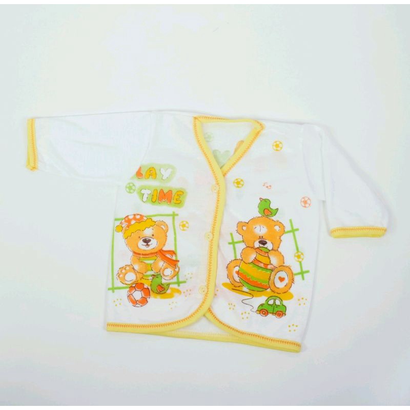 Baju Bayi Lengan Panjang KATUN / Baju Panjang Bayi Motif Print - Sablon 1 PCS