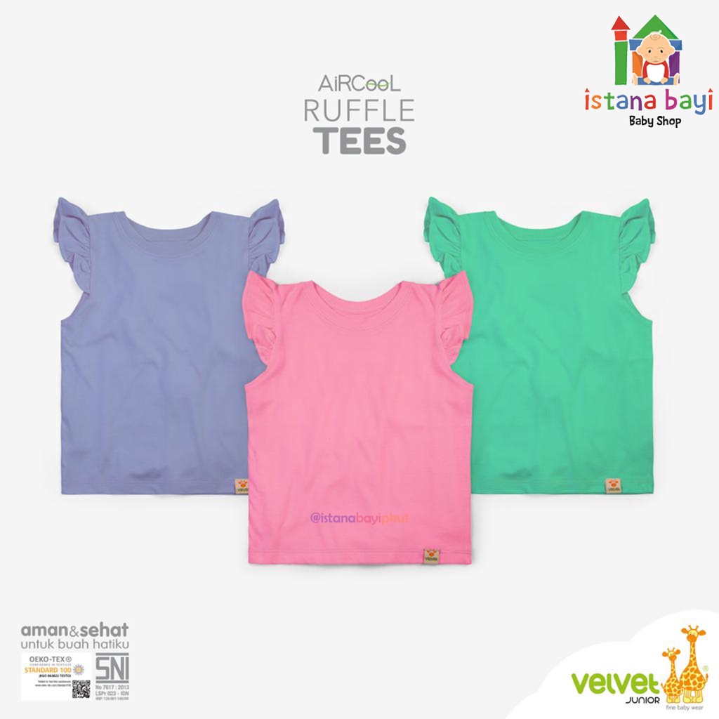 Velvet Junior Kaos Anak Perempuan - Ruffle Tees / Velvet baju anak Ruffle TSHIRT