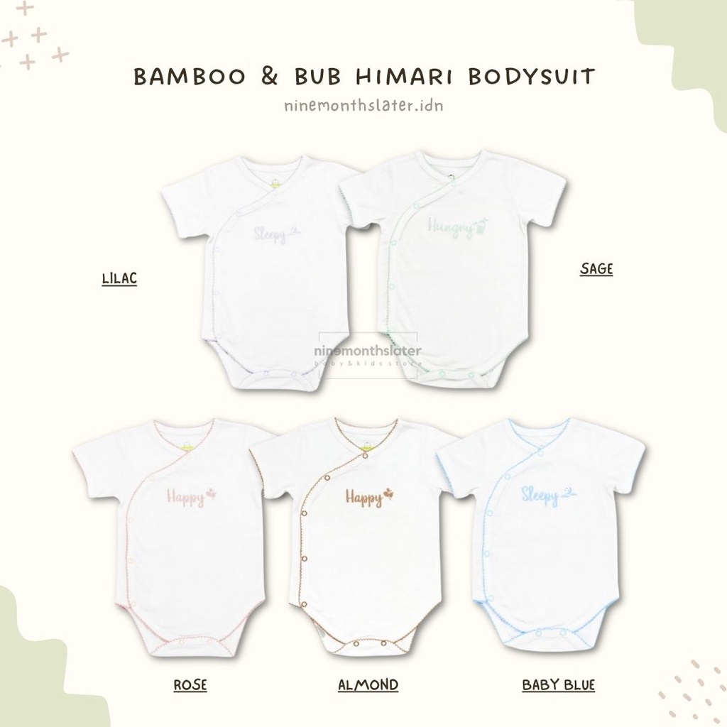 Himari BODYSUIT Bamboo and Bub - Baju Tidur Santai Anak Bayi Bambu Halus LENGAN PENDEK Baby Kids