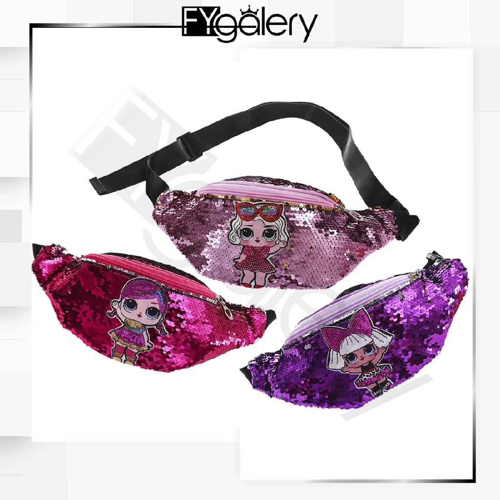 FYGALERY FYG1403 TAS PINGGANG ANAK WAISTBAG TAS SEQUIN LOL TAS GLITTER USAP TAS IMPORT