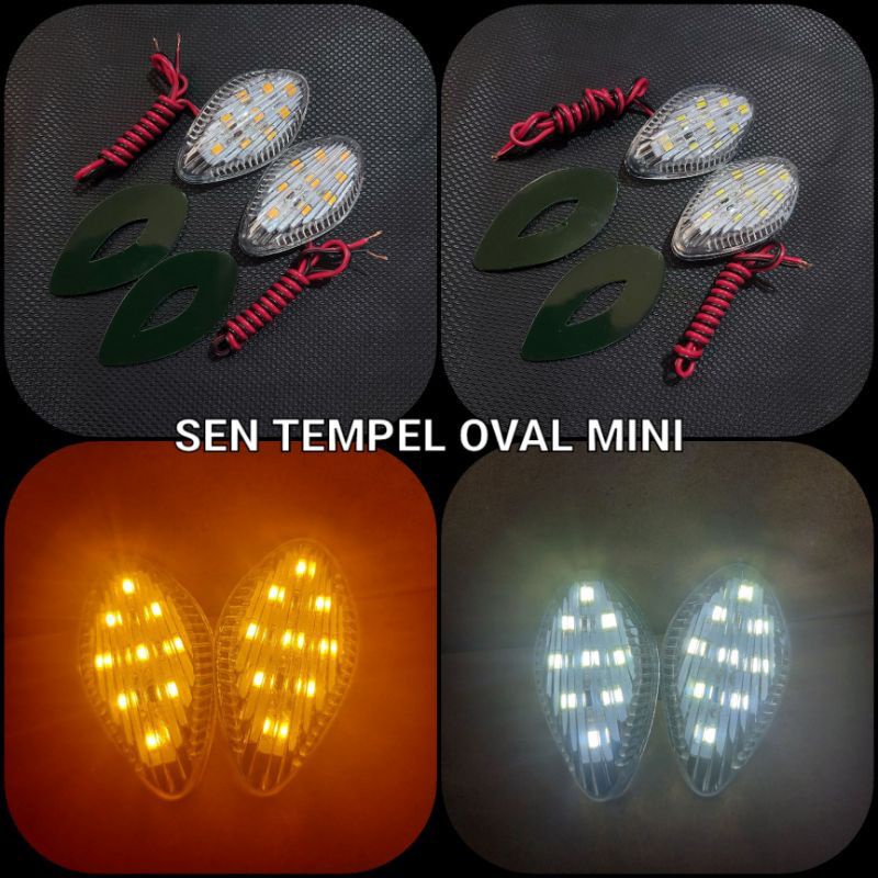 LAMPU SEN SEIN LED TEMPEL MINI OVAL UNIVERSAL SEMUA MOTOR