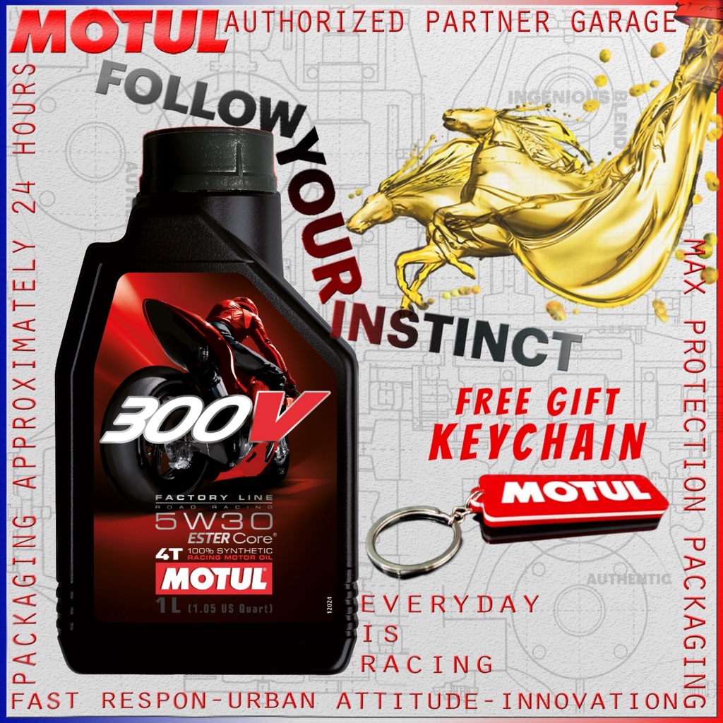 MOTUL 300V FACTORY LINE ROAD RACING 1L 5W30 OLI MOTOR IMPORT ORIGINAL MADE IN FRANCE