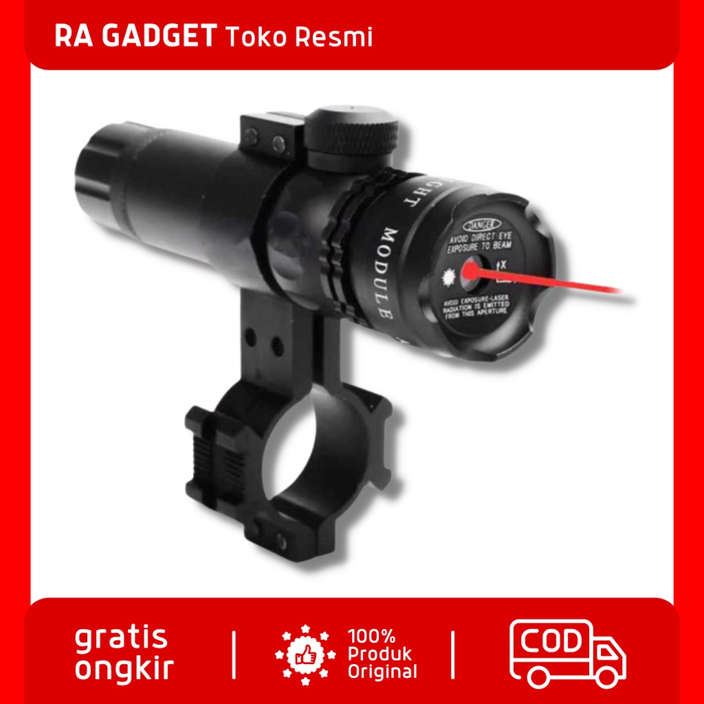 Tactical Red Dot Laser Gun Scope+Baterai+Charger / Laser Jarak jauh 20km Teropong Senapan Angin Sian