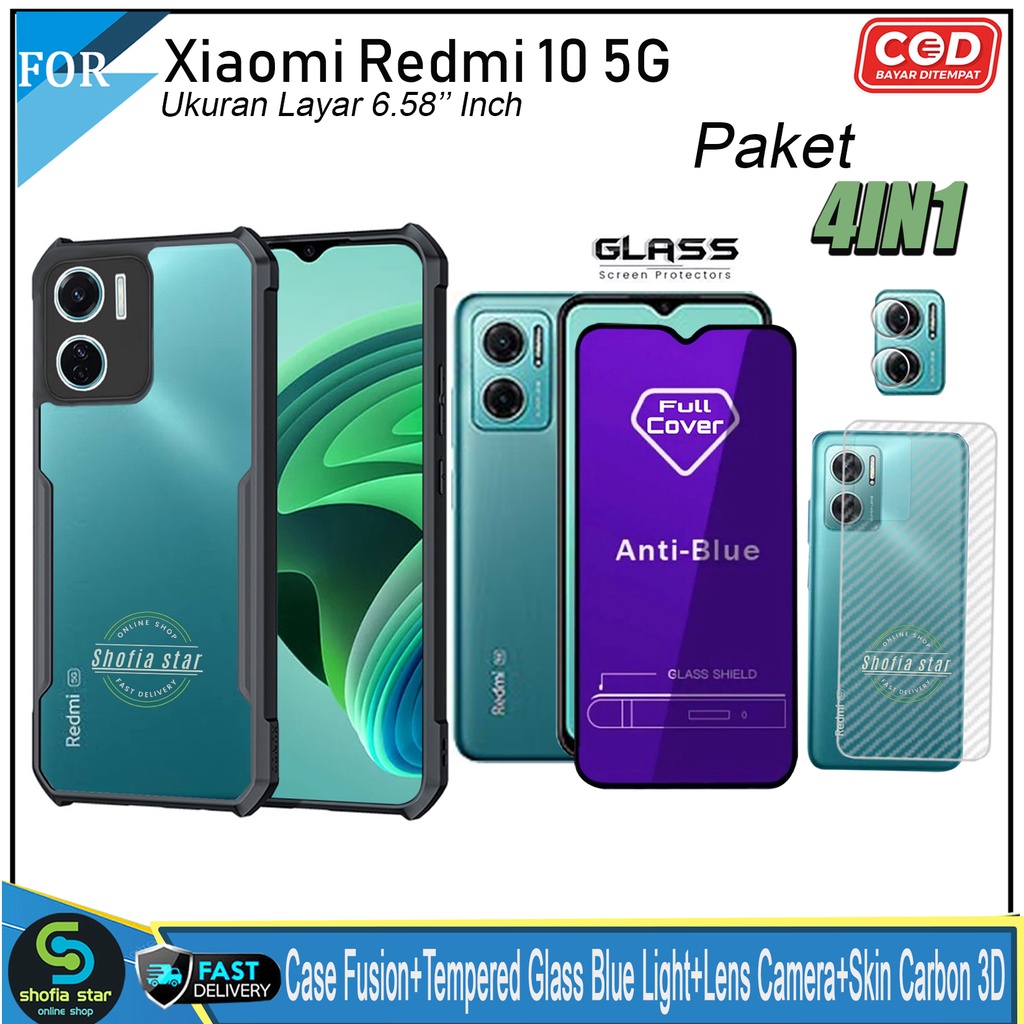 Promo 4in1 Case Xiaomi Redmi 10 5G Redmi 10 2022 Note 10 Note 10s Note 10 Pro Note 11 Note 11s Softcase Fusion Shockproof Transparan Protect Casing