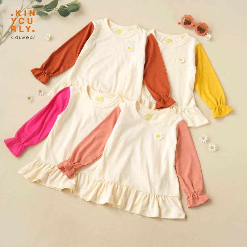 Tunik Anak Daisy Longsleve Kinycurly Original Kaos Lengan Panjang Super Premium