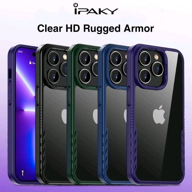 iPaky Case iPhone 14 Pro / 14 Pro Max Clear HD Rugged Armor Transparan