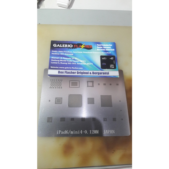 CETAKAN IC PLATE BGA IPAD6/MINI4 BAHAN JEPANG 0.12MM