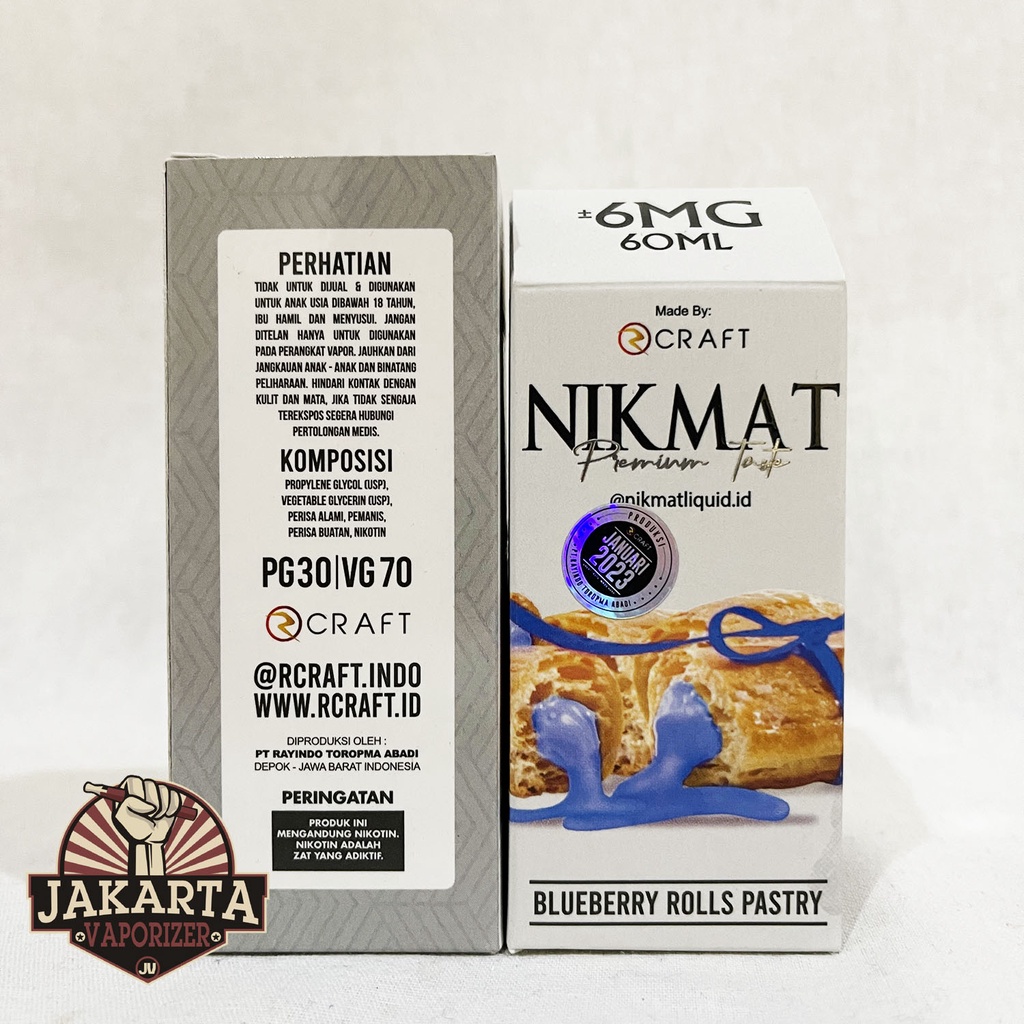 Jual NIKMAT V2 BLUEBERRY ROLLS PASTRY 60ML BY RCRAFT Shopee Indonesia