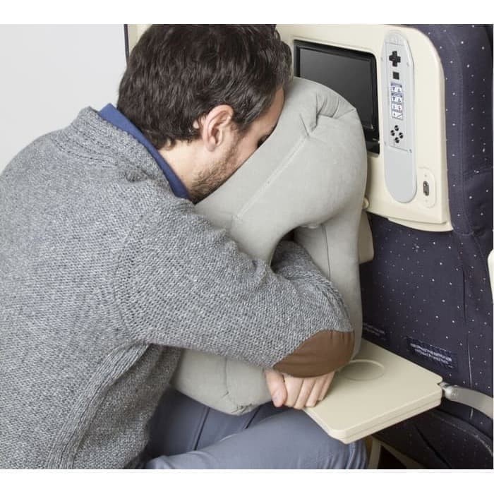 TOKO GROSIR INFLATABLE TRAVEL PILLOW Bantal Tiup Angin Sandaran perjalanan liburan