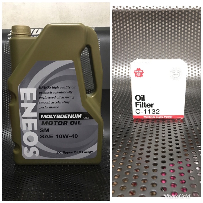 Paket Oli Mesin Mobil Eneos Molybdenum 10w40 dan Filter Oli Mobil ORIGINAL