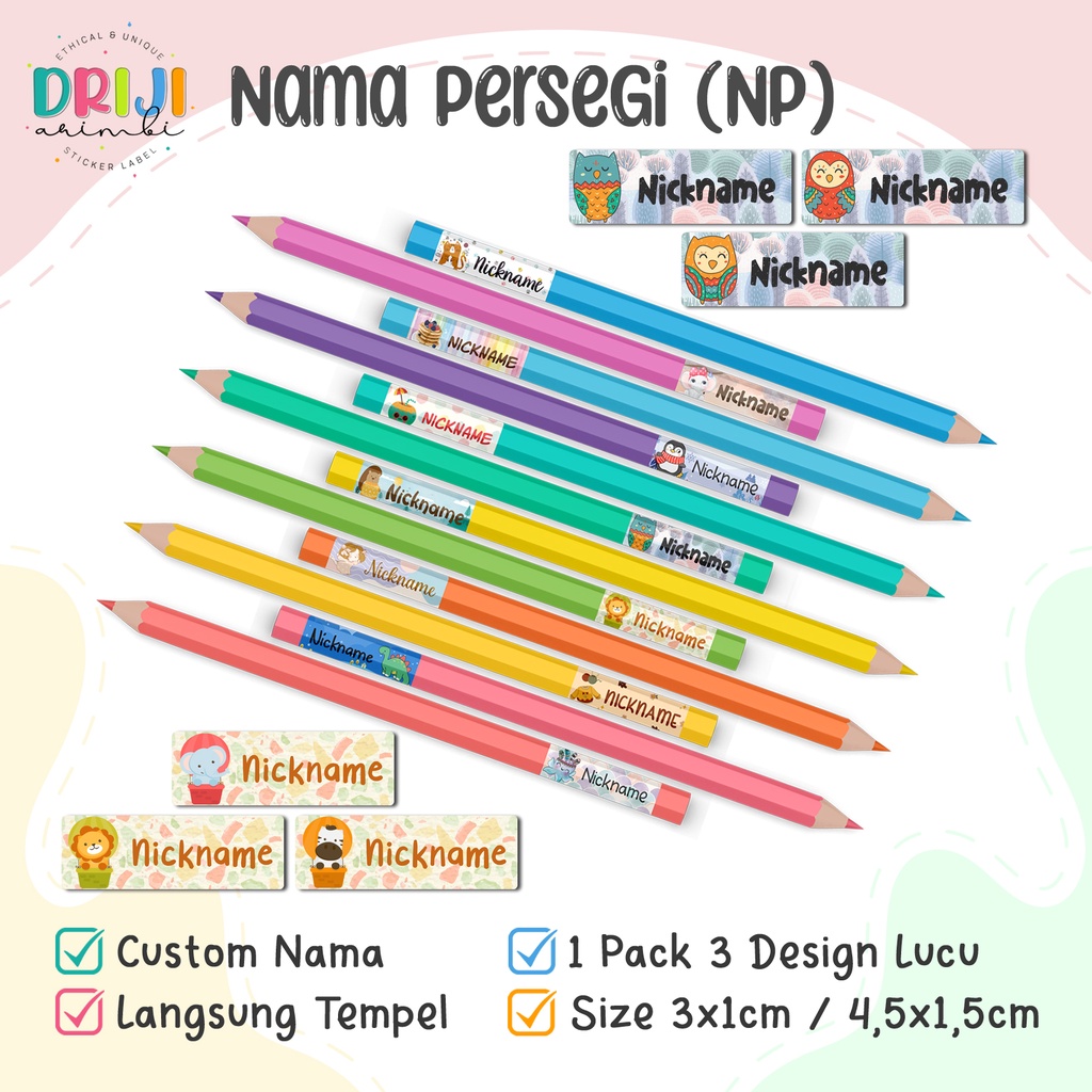 

Label Nama Persegi Waterproof