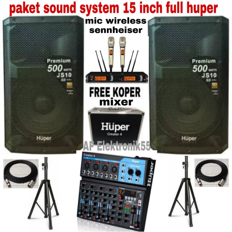 Paket Sound System Huper 15 Inch + Mixer Huper Original