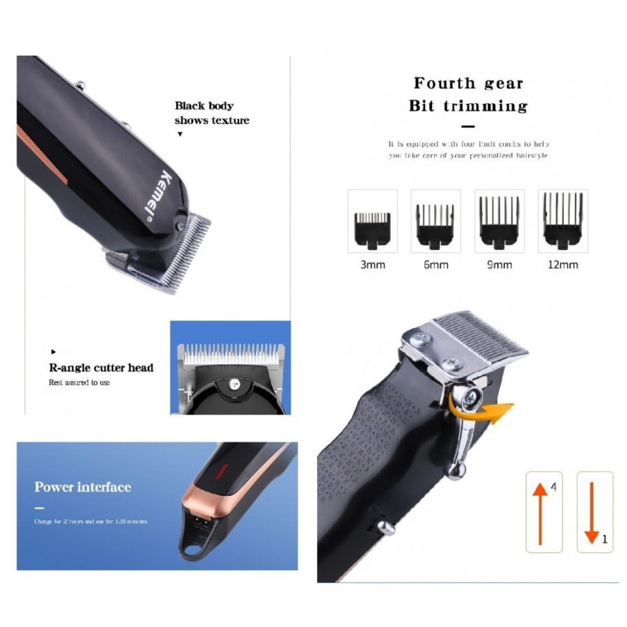 COD Alat Cukur Rambut Kemei Hair Clipper Charger Elektrik Cukuran KEMEI KM-1756