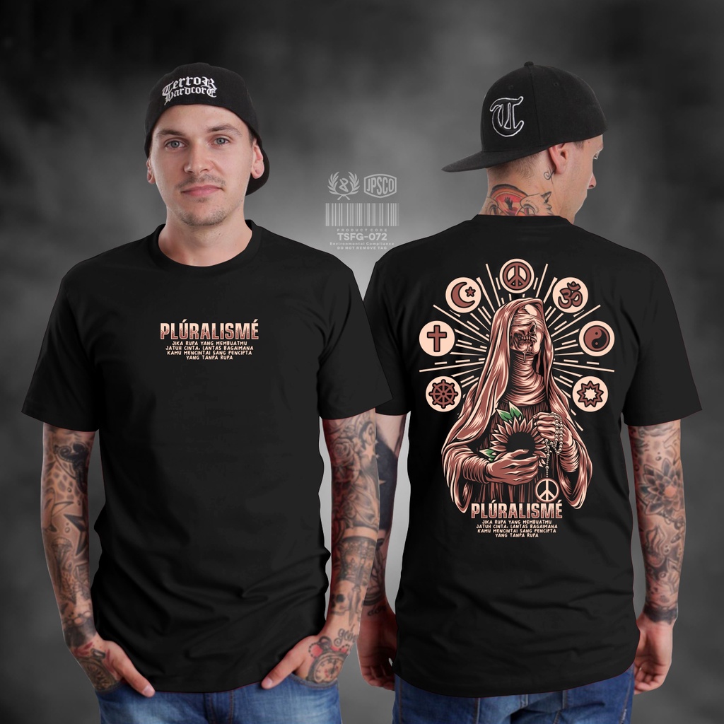 Baju Atasan Kaos Distro Pria Lengan Pendek Terbaru Keren 2022 Pluralisme Gusdur Baphomet