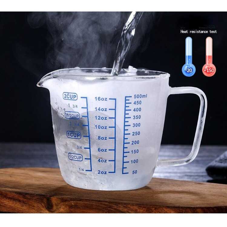 (BISA COD) FTIHSHP DROHOEY Gelas Teko Milk Jug Latte Art Borosilicate Flat Lid - ZM0080