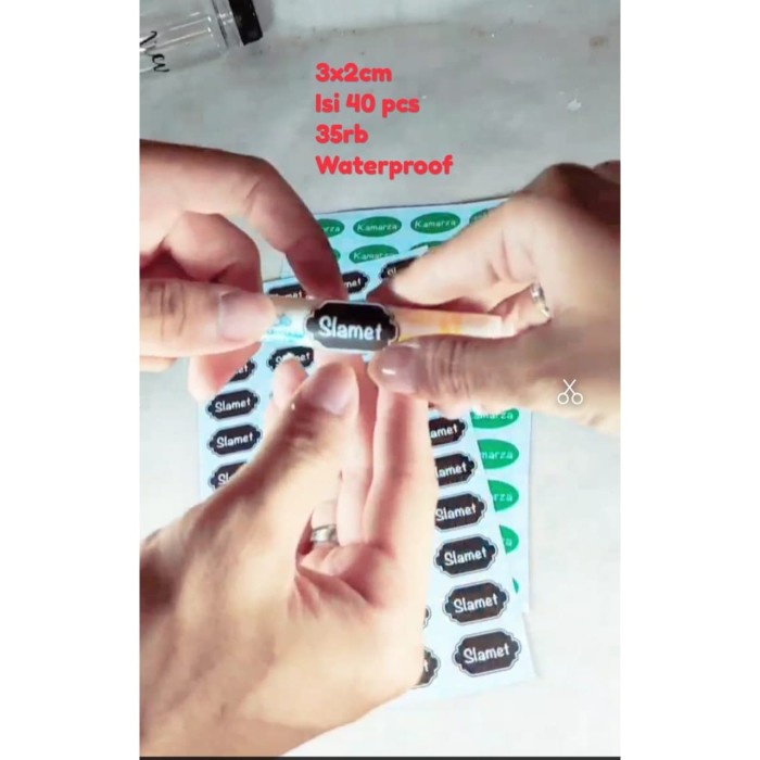 

Terlaris Stiker Nama Penanda Pensil Pena Sikat Gigi Buku Tulis Charger Sticker