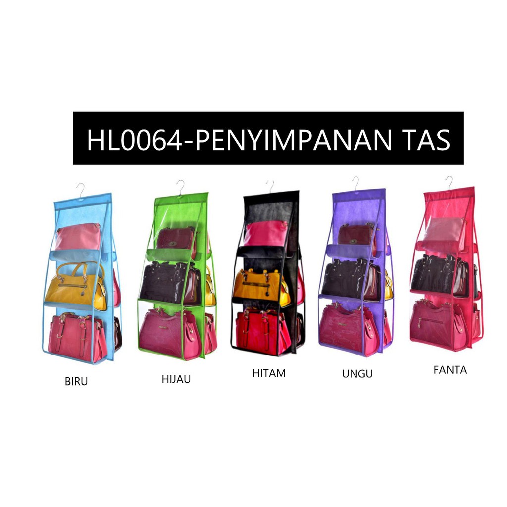 FYGALERY HL0064 Rak Penyimpanan Sepatu Dan Tas Gantung Bag Organizer Plastik Murah