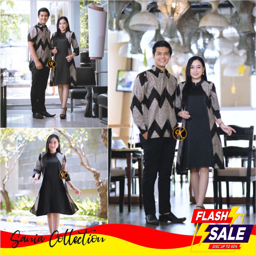 Baju Couple Pasangan Terbaru 2024 Batik Gamis Kebaya Kapel Keluarga Suami Istri Batik Kondangan
