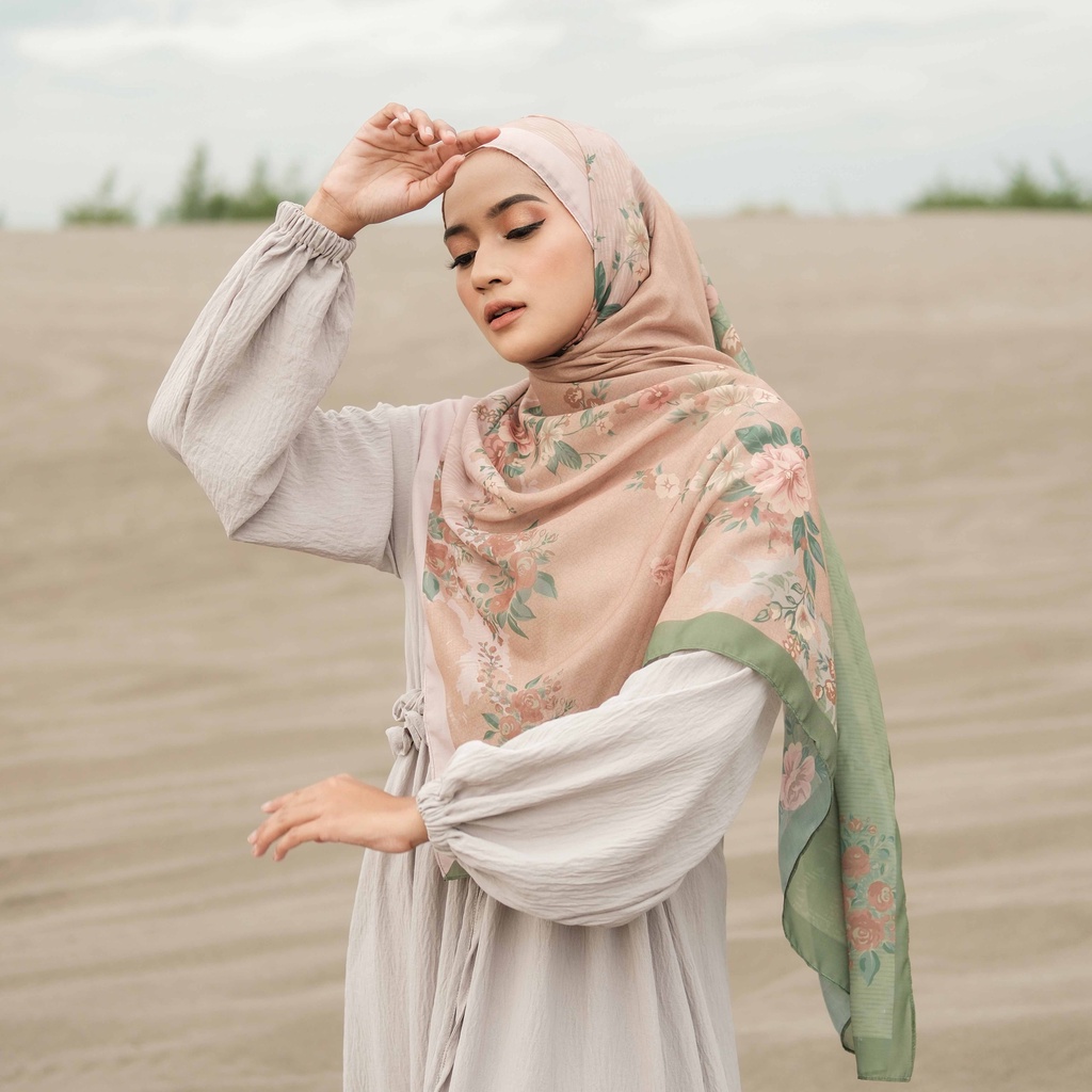 ALIF JILBAB SEGI EMPAT MOTIF PARIS PREMIUM KOREA - SCULPTOR