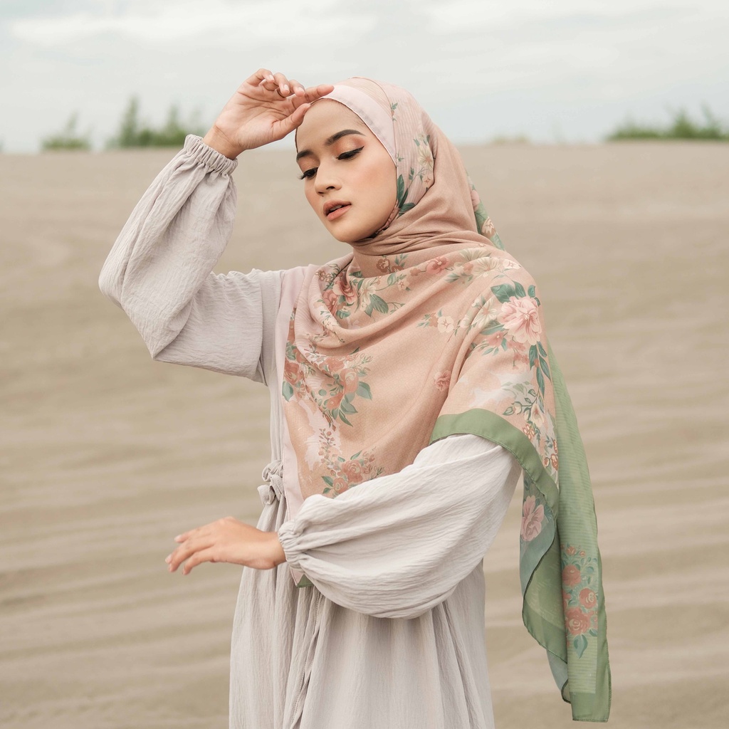 ALIF JILBAB SEGI EMPAT MOTIF PARIS PREMIUM KOREA - SCULPTOR