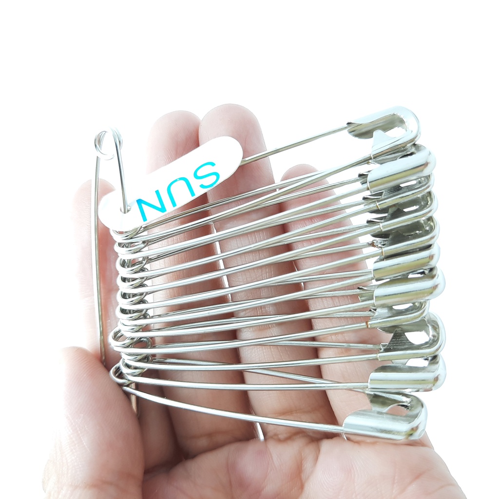 (VCM) Peniti Sun Cemiti Kemiti Jumbo Besar Silver Gold Putih Kuning 5 Cm Selusin (12 Pcs)