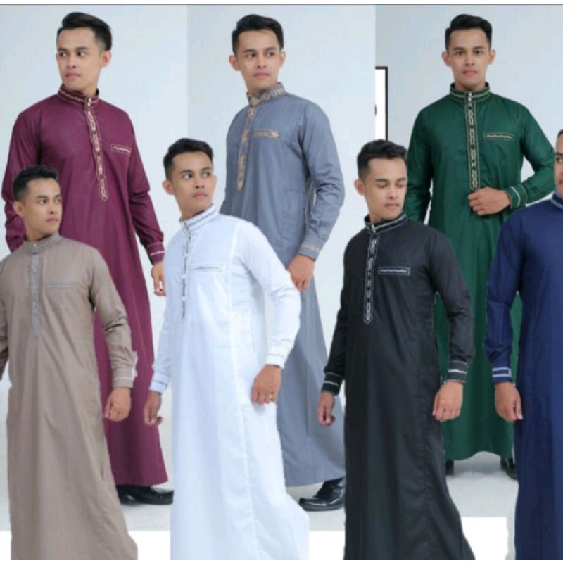 JUBAH GAMIS PRIA JUBAH BORDIR JUBBA SAUDI GAMIS AL FAAN TANGAN KANCING / MODEL AL